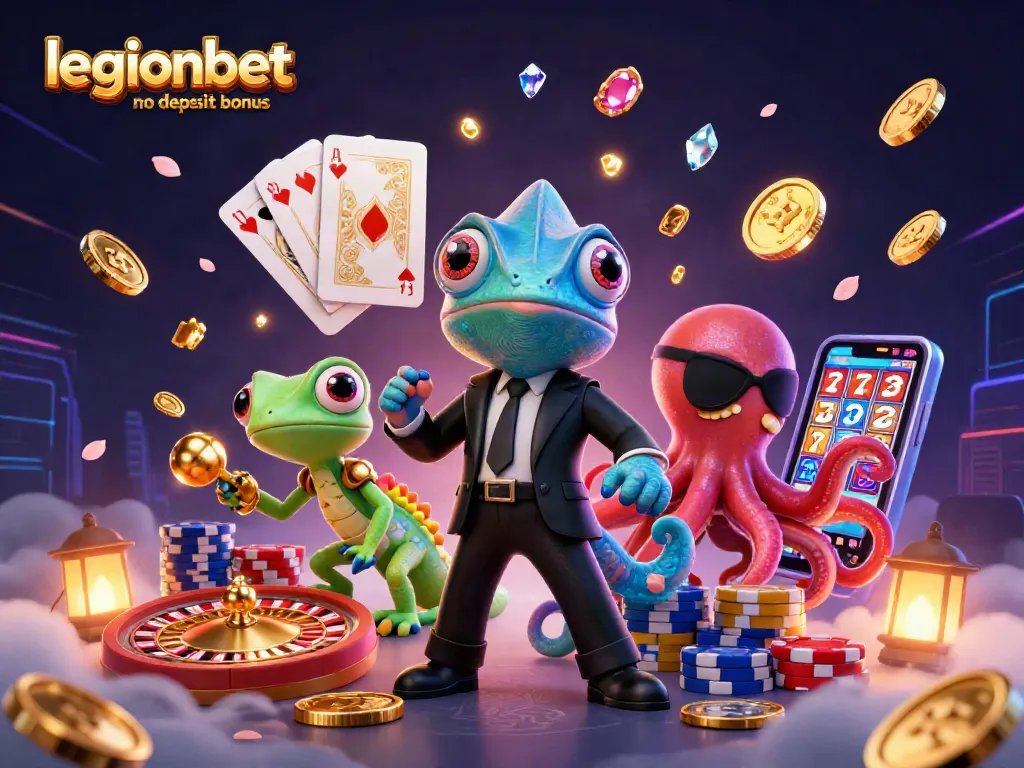 Engage with the legionbet no deposit bonus scene featuring vibrant casino elements and dynamic characters for thrilling gaming.