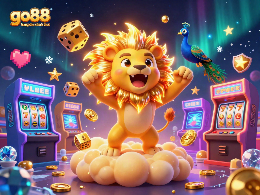 Spin winning bets with go88 trang chu chinh thuc in this vibrant casino scene showcasing gaming elements.